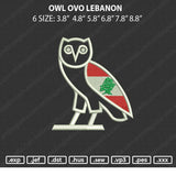 Owl Ovo Lebanon Embroidery File 4 sizes