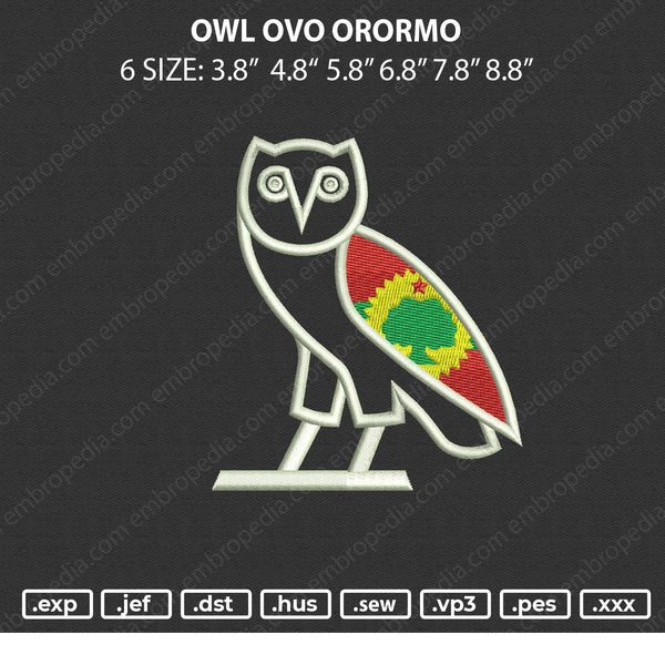 Owl Ovo Orormo Embroidery File 6 sizes