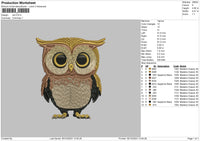 Owl Embroidery File 6 sizes