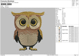 Owl Embroidery File 6 sizes