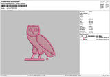 Owl Pink Embroidery File 6 sizes