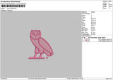 Owl Pink Embroidery File 6 sizes