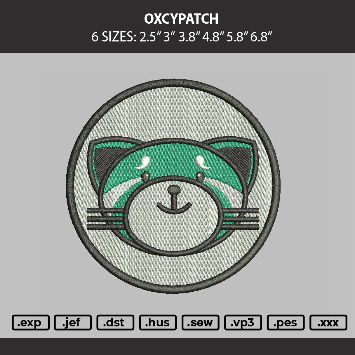 Oxcypatch Embroidery Machine Design File 6 sizes