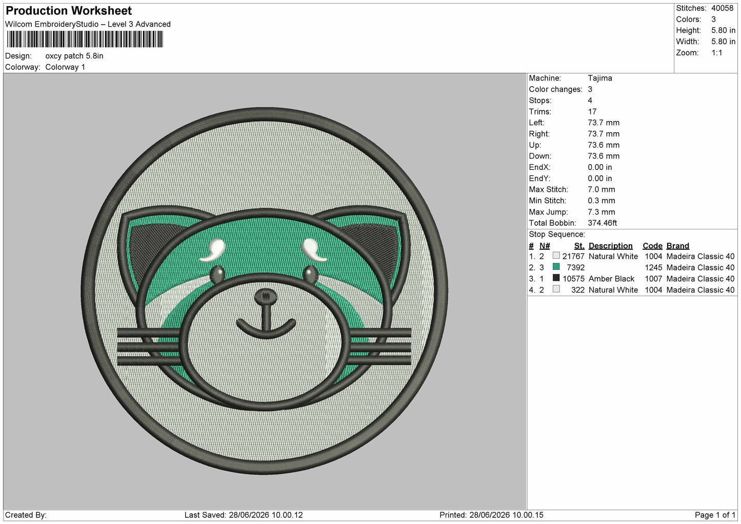 Oxcypatch Embroidery Machine Design File 6 sizes