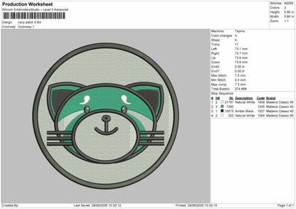 Oxcypatch Embroidery Machine Design File 6 sizes