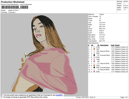 Paeka V2 Embroidery File 4 size