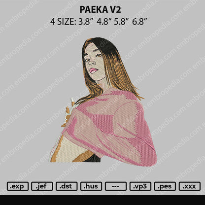 Paeka V2 Embroidery File 4 size