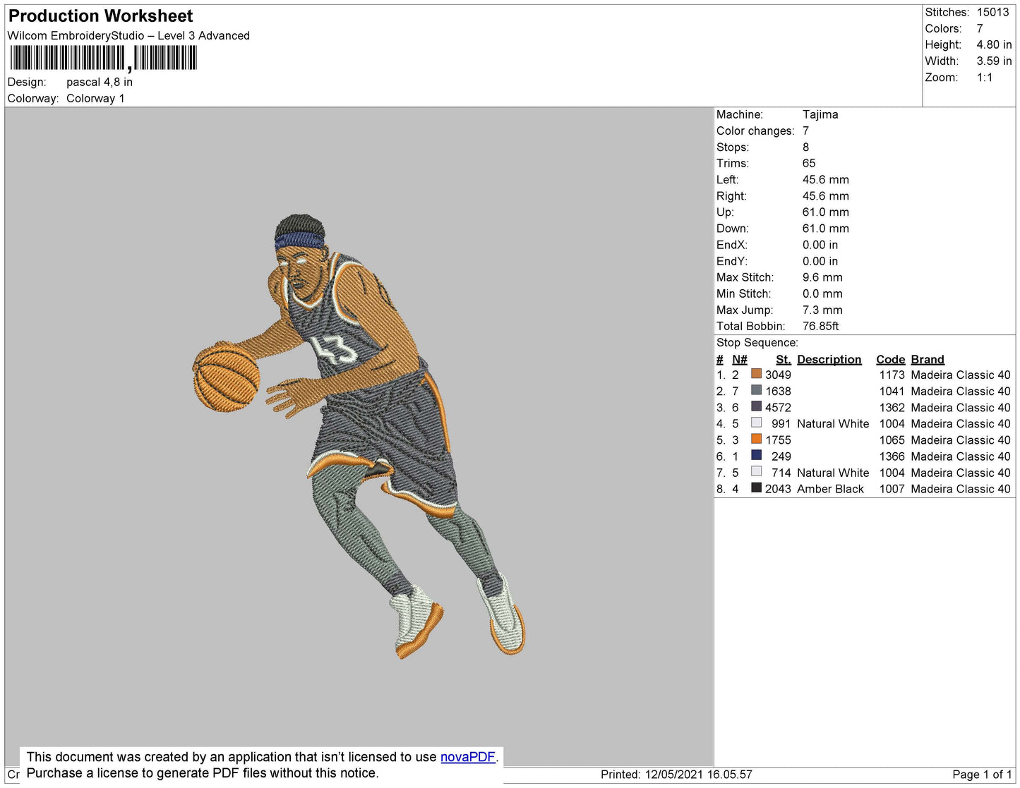 Pascal Embroidery File 4 size