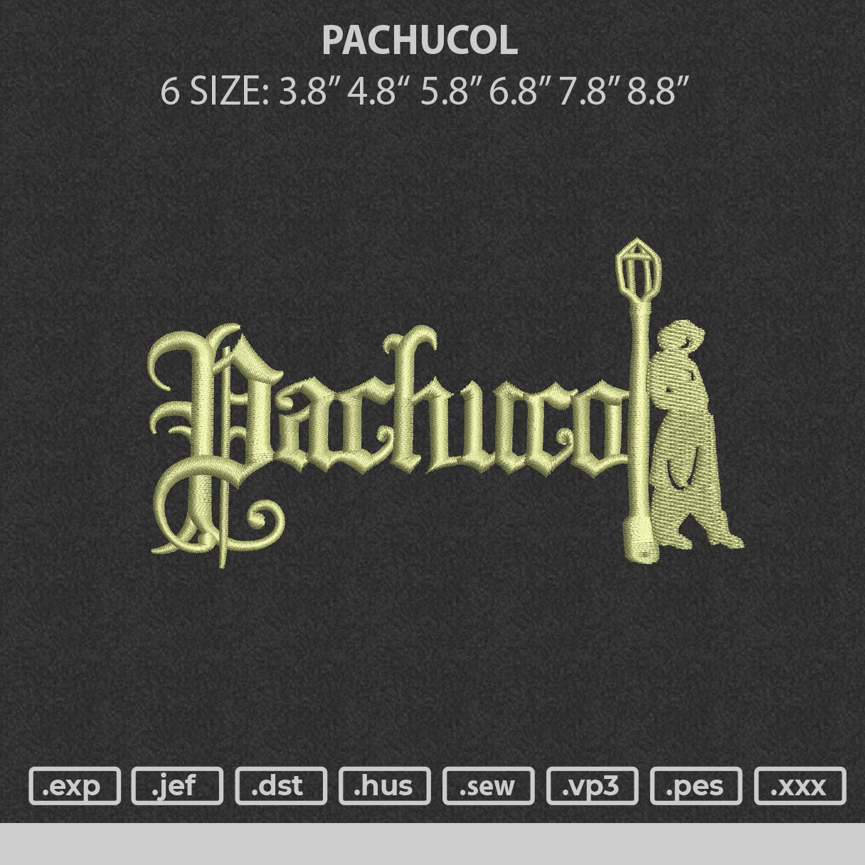 Pachucol Embroidery File 6 sizes