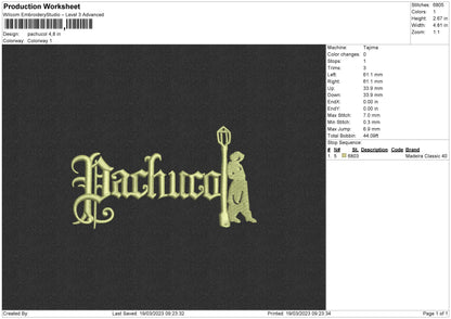 Pachucol Embroidery File 6 sizes