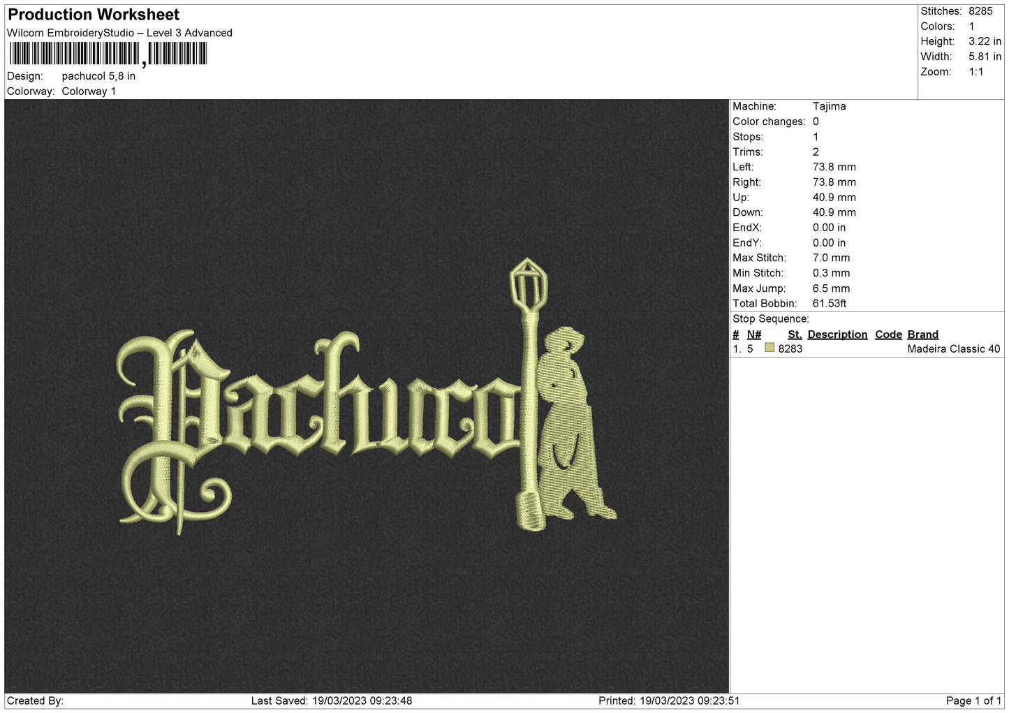 Pachucol Embroidery File 6 sizes