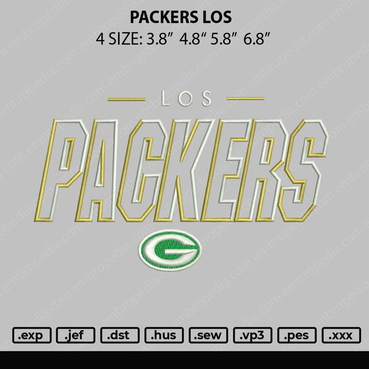 Packers Embroidery File 4 size