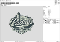 Padres V2 Embroidery File 6 sizes