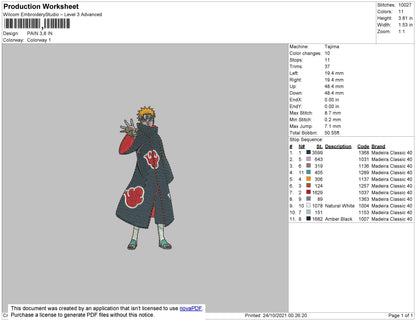 Pain 002 Embroidery File 4 size