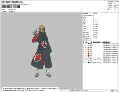 Pain 002 Embroidery File 4 size