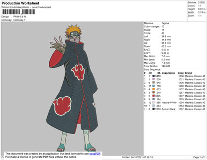 Pain 002 Embroidery File 4 size