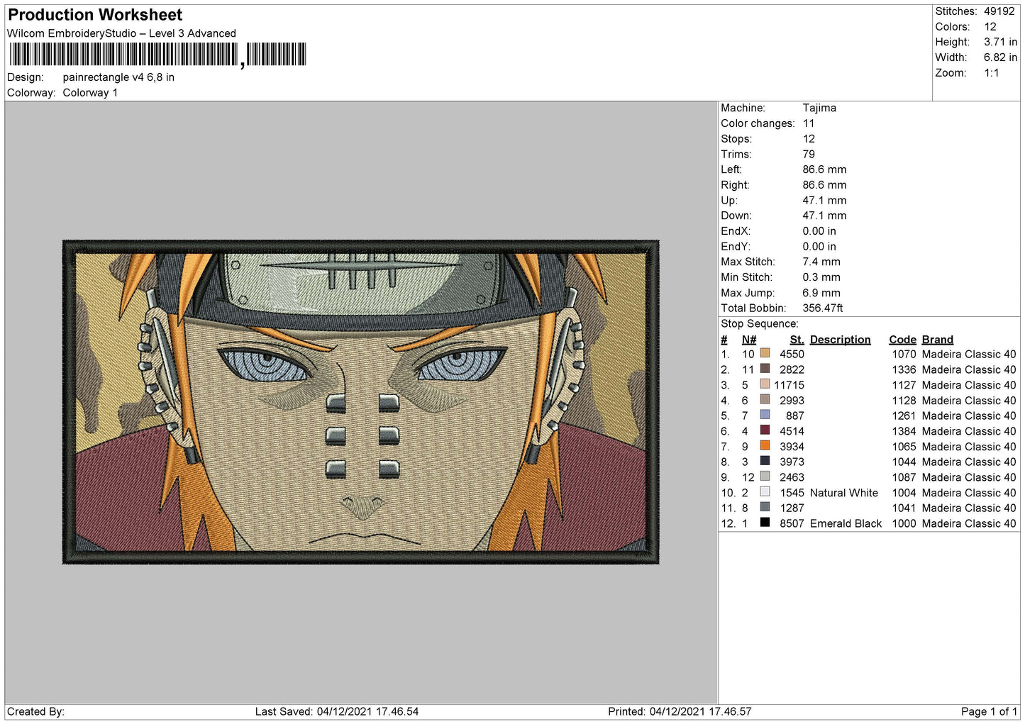 Pain Rectangle v4 Embroidery File 4 size