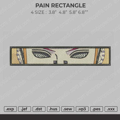 Pain Rectangle Embroidery File 4 size