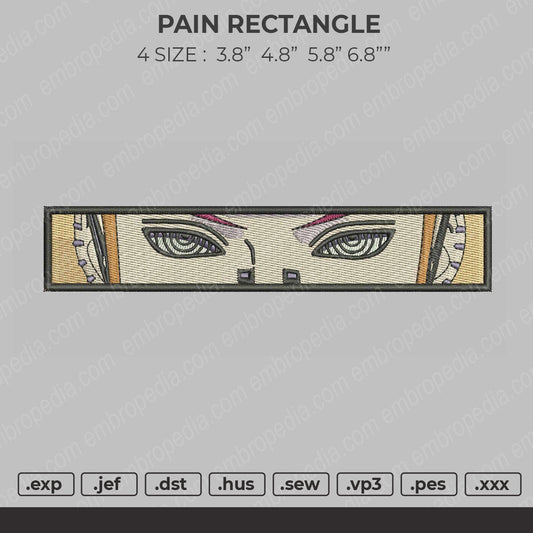 Pain Rectangle Embroidery File 4 size