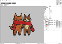 Cats 2012 Embroidery File 6 sizes