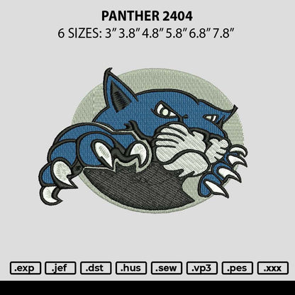 Panther 2404 Embroidery File 6 sizes