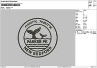 Parkertext Embroidery File 6 sizes
