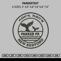 Parkertext Embroidery File 6 sizes