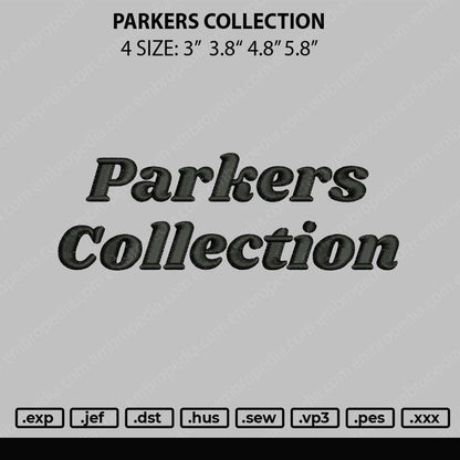 Parkers Collection Embroidery File 4 size