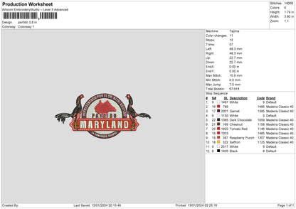 Partido Embroidery File 6 sizes