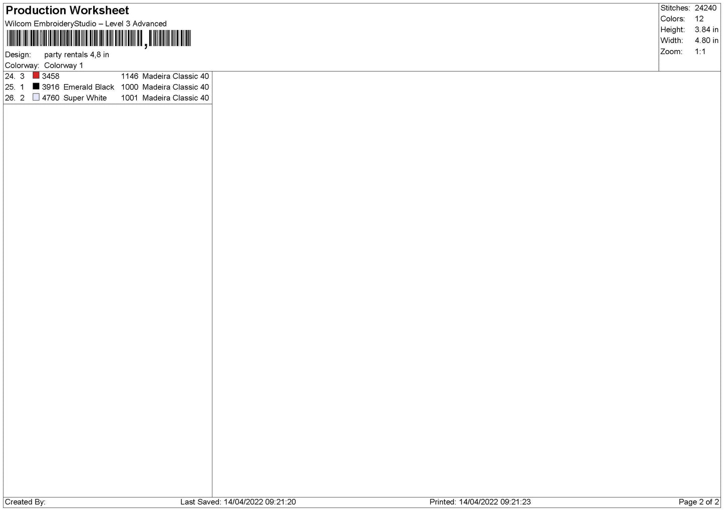 Party Rentals Embroidery File 4  size