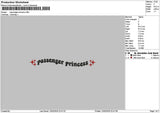 Passengertext Embroidery File 6 sizes