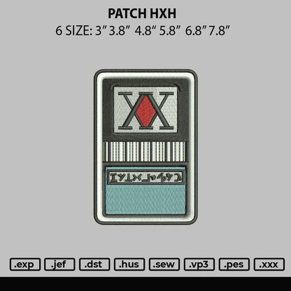 Patch Hxh Embroidery File 6 sizes
