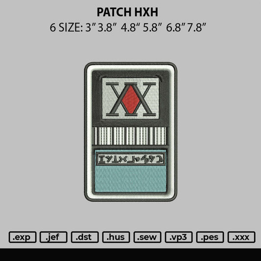 Patch Hxh Embroidery File 6 sizes