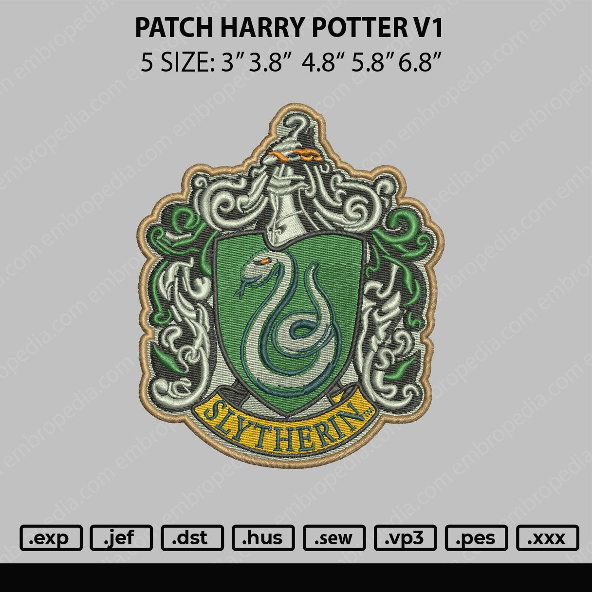 Patch Harry Potter V1 Embroidery File 4 size