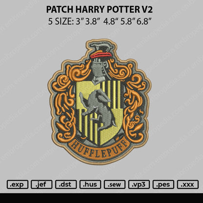 Patch Harry Potter V2 Embroidery File 4 size