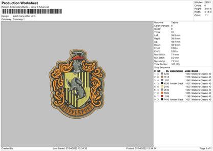 Patch Harry Potter V2 Embroidery File 4 size