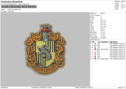 Patch Harry Potter V2 Embroidery File 4 size