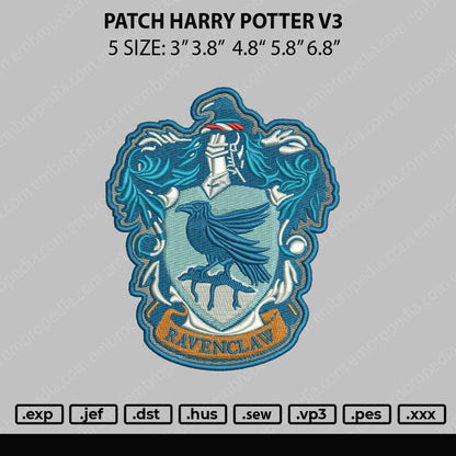 Patch Harry Potter V3 Embroidery File 4 size