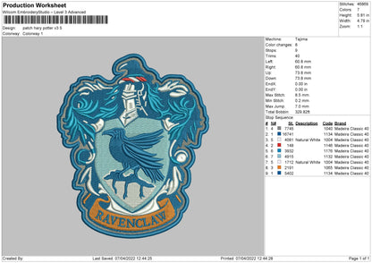 Patch Harry Potter V3 Embroidery File 4 size