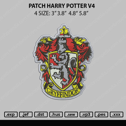 Patch Harry Potter V4 Embroidery File 4 size