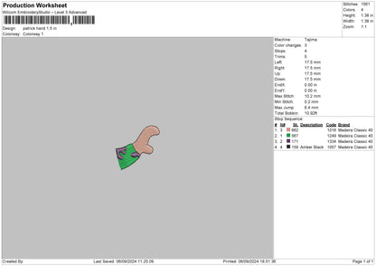 Patrick Hand 02 Embroidery File 6 sizes