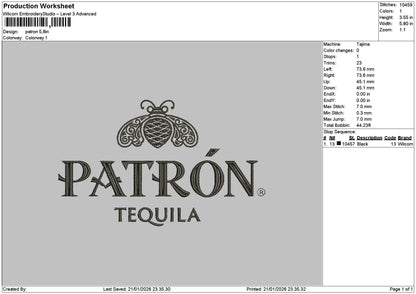 Patrontext Embroidery File 6 sizes