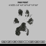 Paw Print 2212 Embroidery File 6 sizes