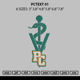 Pctext 01 Embroidery File 6 sizes