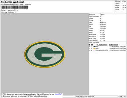 Packerin Embroidery File 6 size