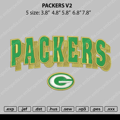 Packers V2 Embroidery File 4 size