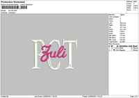 Zulitext Embroidery File 6 sizes