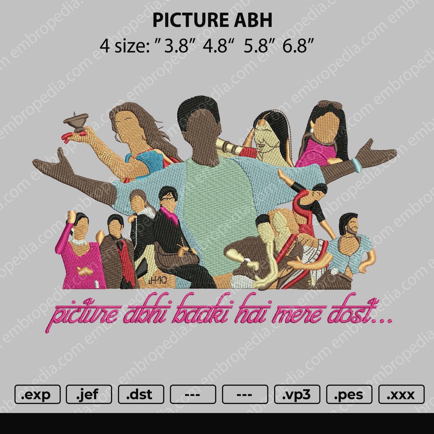 Picture ABH Embroidery File 4 size