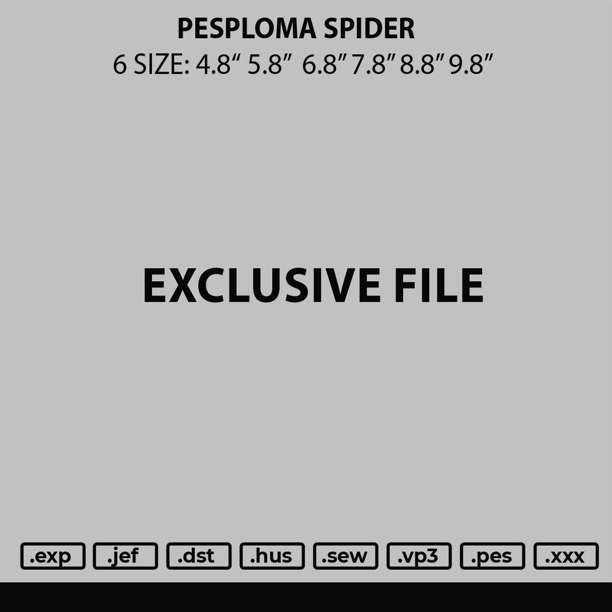 Pesoploma Spider Embroidery File 6 sizes