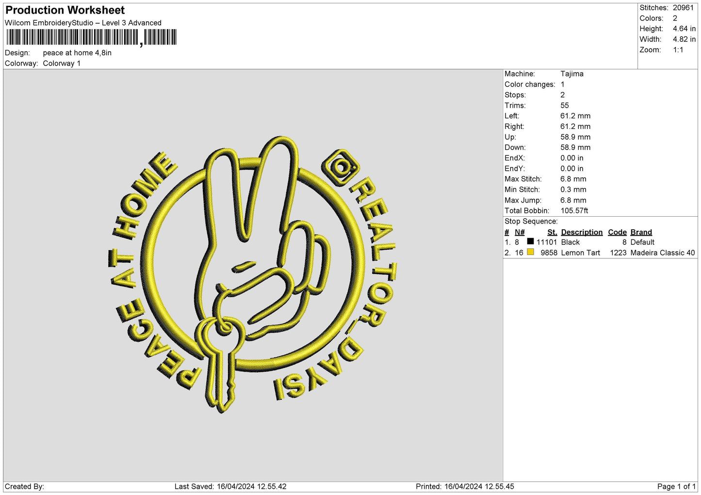 Peacecircle Embroidery File 6 sizes